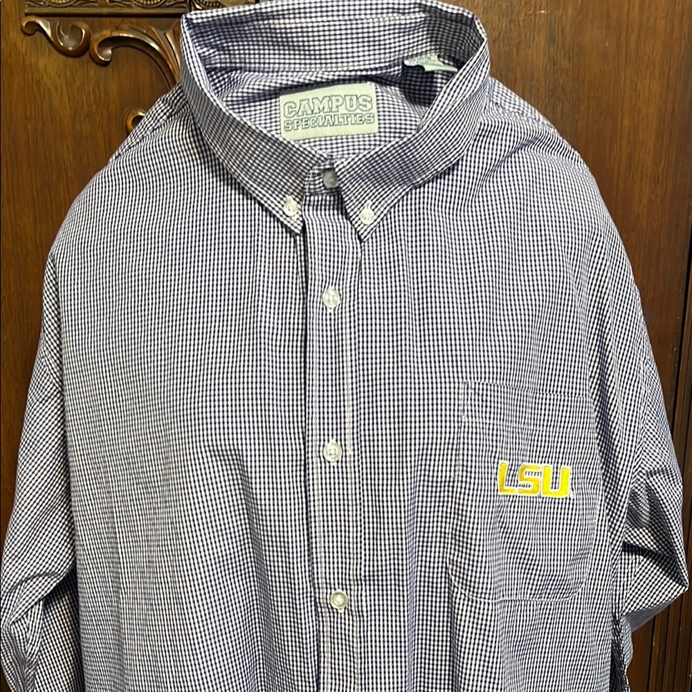 Campus Checkered Button Down Shirt - Black and White